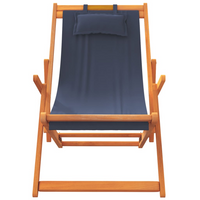 Folding Beach Chairs 2 pcs - Blue Fabric, Adjustable Reclining Positions, Foldable Design