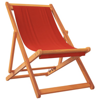 Folding Beach Chairs 2 pcs Red Fabric - Relax in Comfort and Style