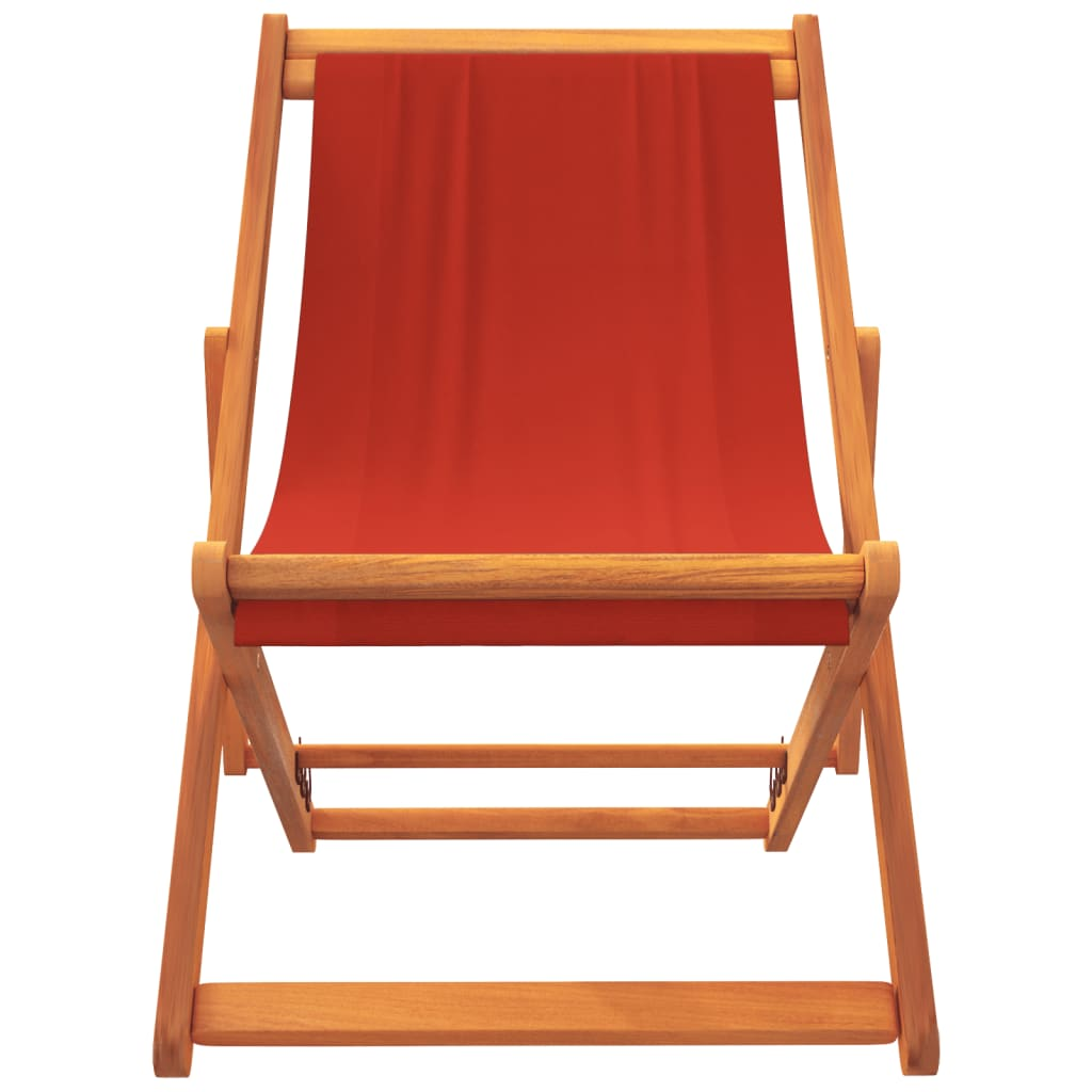 Folding Beach Chairs 2 pcs Red Fabric - Relax in Comfort and Style