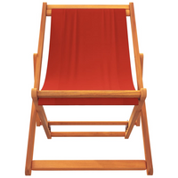 Folding Beach Chairs 2 pcs Red Fabric - Relax in Comfort and Style