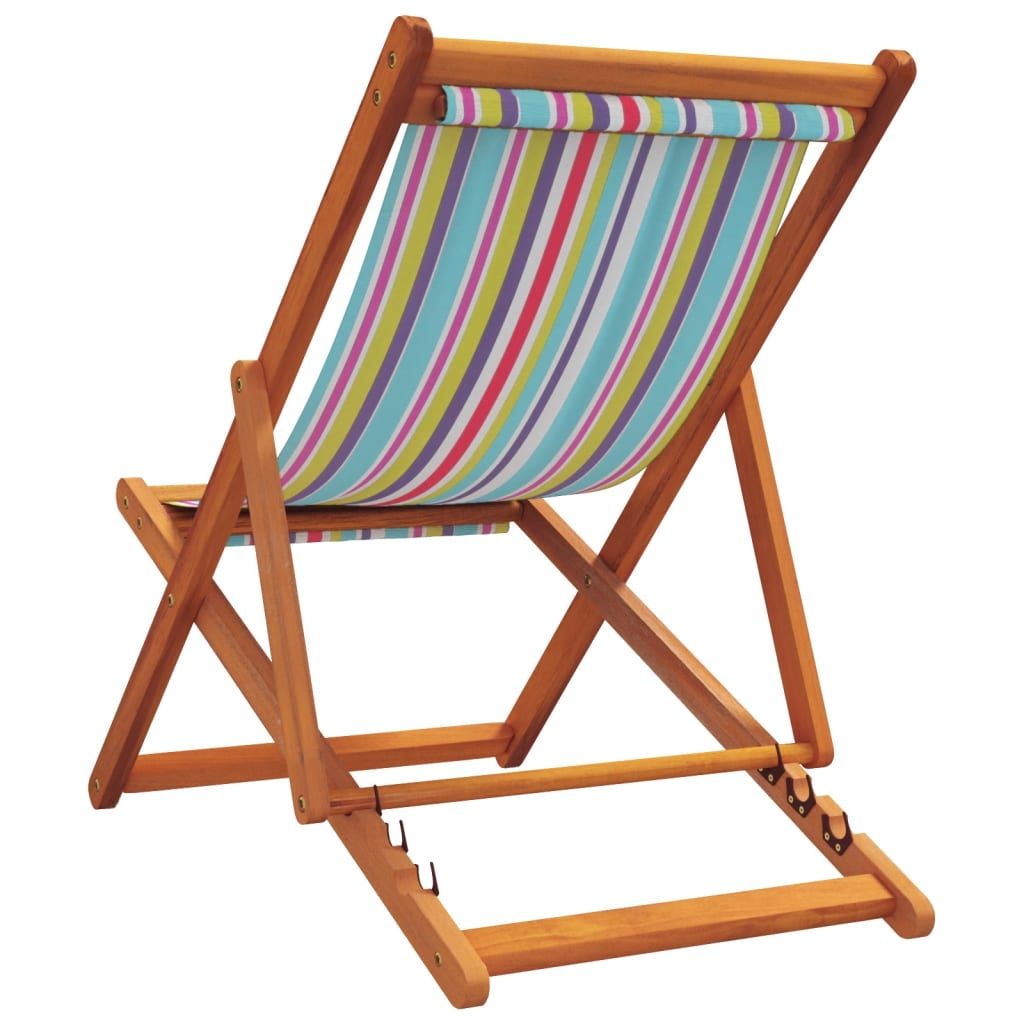 Folding Beach Chairs 2 pcs - Multicolour Fabric, Durable and Adjustable