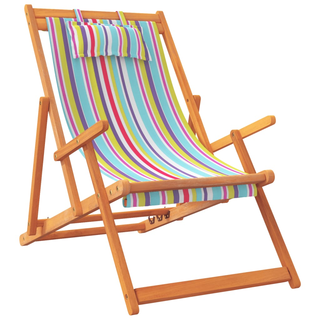 Folding Beach Chairs 2 pcs - Multicolour Fabric - Ultimate Comfort and Style