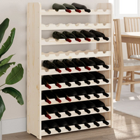 Wine Rack - 72.5x25x111.5 cm Solid Wood Pine - Ample Storage Space for 63 Bottles