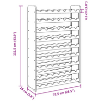 Wine Rack - 72.5x25x111.5 cm Solid Wood Pine - Ample Storage Space for 63 Bottles