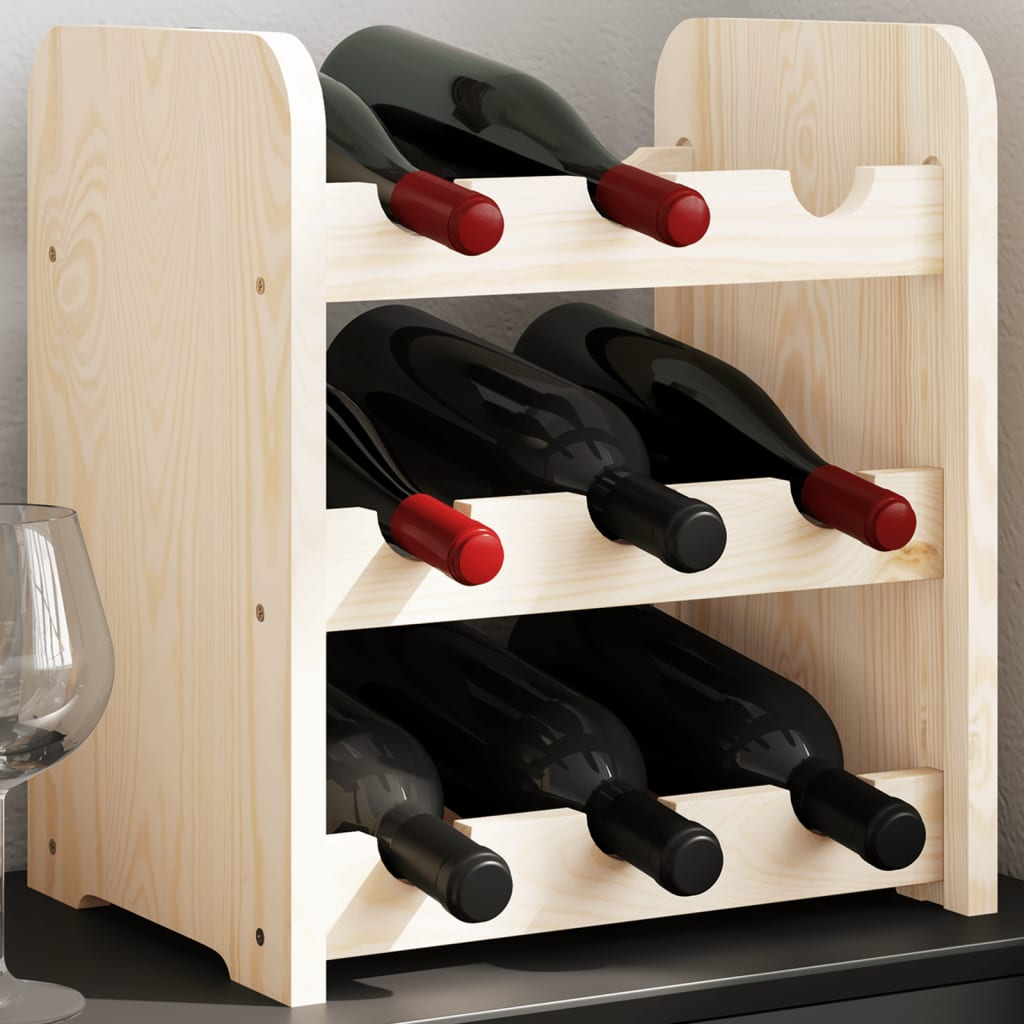 vidaXL Wine Rack 33x25x37 cm Solid Wood Pine - Display Your Wine in Style