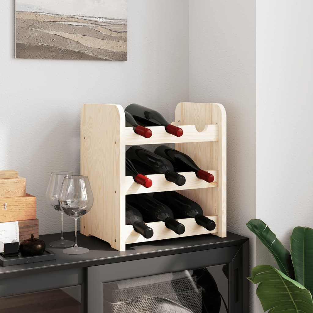 vidaXL Wine Rack 33x25x37 cm Solid Wood Pine - Display Your Wine in Style