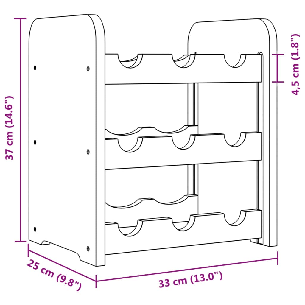 vidaXL Wine Rack 33x25x37 cm Solid Wood Pine - Display Your Wine in Style