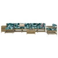 10 Piece Garden Sofa Set | Impregnated Wood Pine