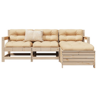 4 Piece Garden Sofa Set Solid Wood Pine - Create a Cozy Outdoor Retreat