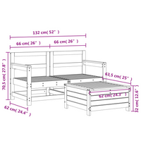 3 Piece Garden Sofa Set | Impregnated Wood Pine | Outdoor Furniture