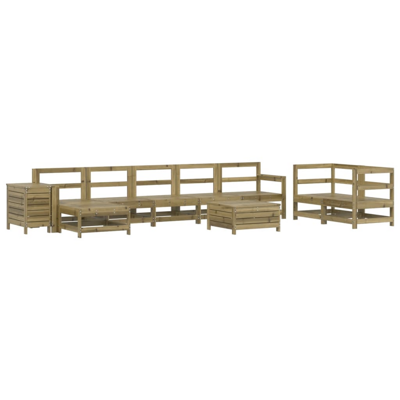 10 Piece Garden Sofa Set - Impregnated Wood Pine | Cozy Retreat for Your Outdoor Space