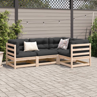 4 Piece Garden Sofa Set Solid Wood Pine - Comfortable and Stylish Outdoor Furniture