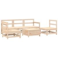 6 Piece Garden Sofa Set Solid Wood Pine - Outdoor Furniture for Cozy Family Time