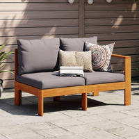 Garden Sofa with 1 Armrest 2-Seater Solid Wood Acacia - Outdoor Furniture for Relaxation and Comfort