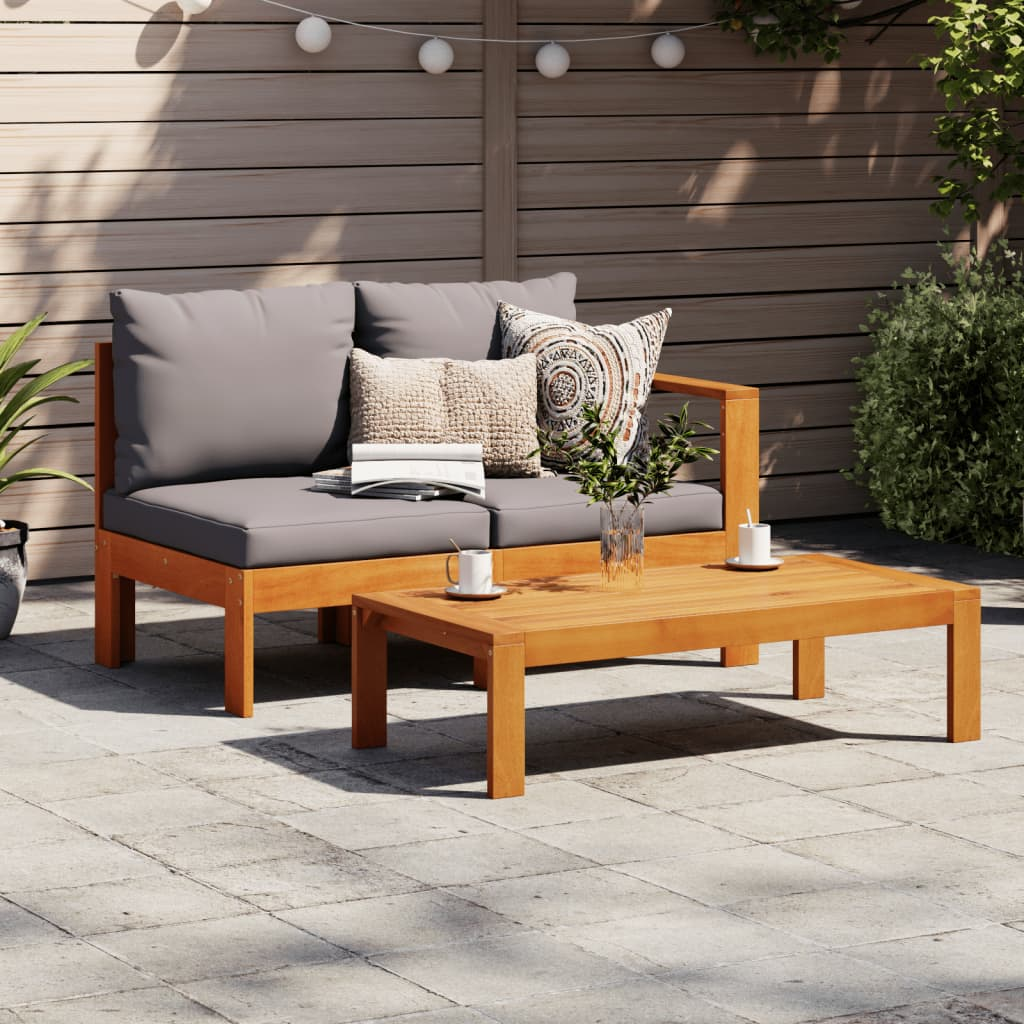 Garden Sofa with 1 Armrest 2-Seater Solid Wood Acacia - Outdoor Furniture for Relaxation and Comfort