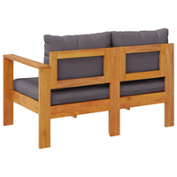 Garden Sofa with 1 Armrest 2-Seater Solid Wood Acacia - Outdoor Furniture for Relaxation and Comfort