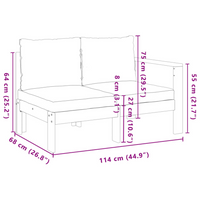 Garden Sofa with 1 Armrest 2-Seater Solid Wood Acacia - Outdoor Furniture for Relaxation and Comfort