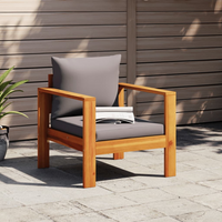 Garden Chair with Cushions Solid Wood Acacia | Outdoor Furniture