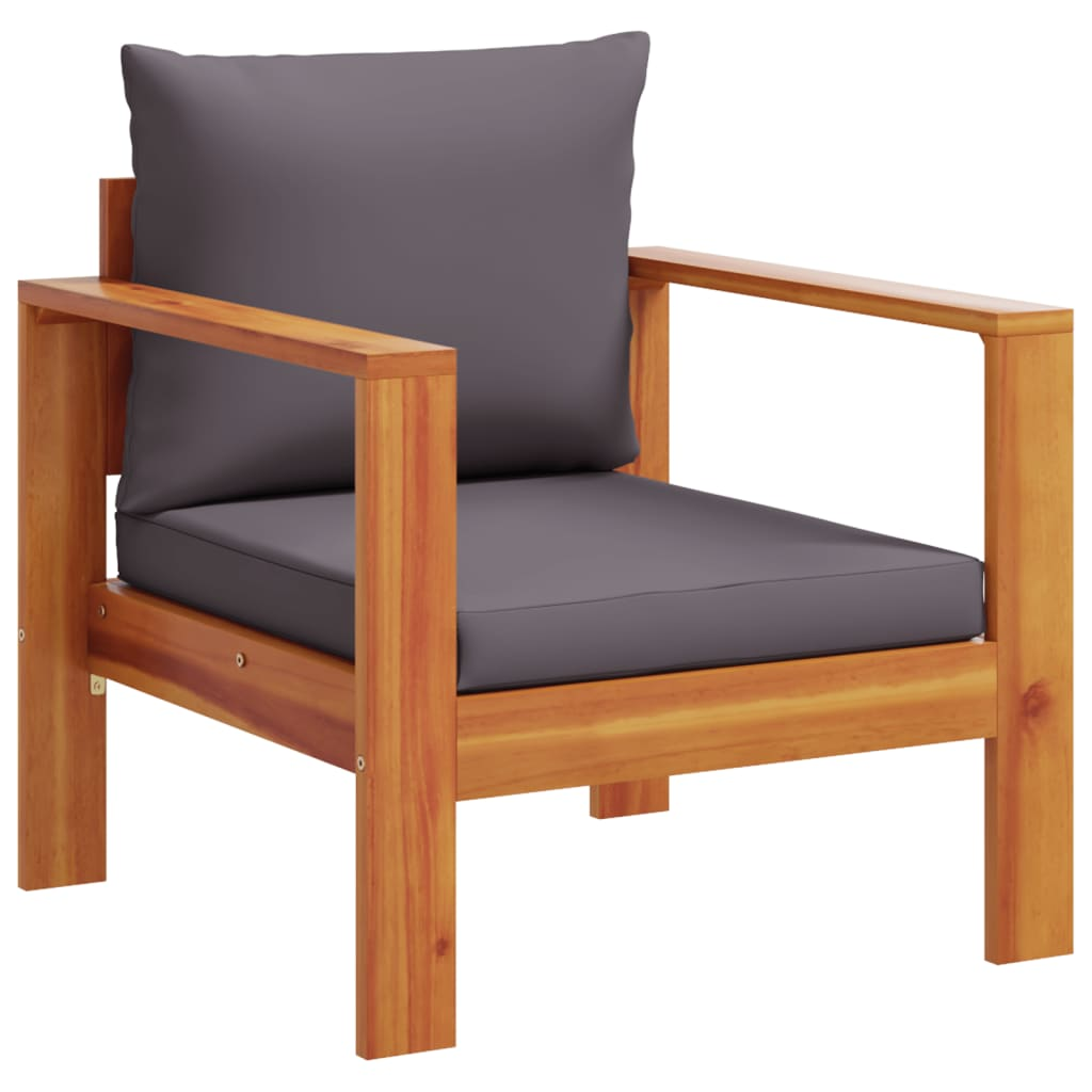 Garden Chair with Cushions Solid Wood Acacia | Outdoor Furniture