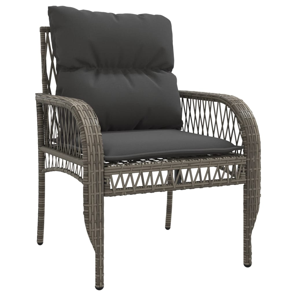 4 Piece Garden Sofa Set with Cushions - Grey Poly Rattan | Comfortable Outdoor Furniture