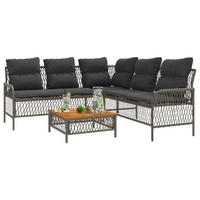 2 Piece Garden Sofa Set with Cushions | Grey Poly Rattan - Add Comfort and Style to Your Outdoor Space