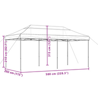 Foldable Party Tent Pop-Up Brown 580x292x315 cm - Ideal for Outdoor Events