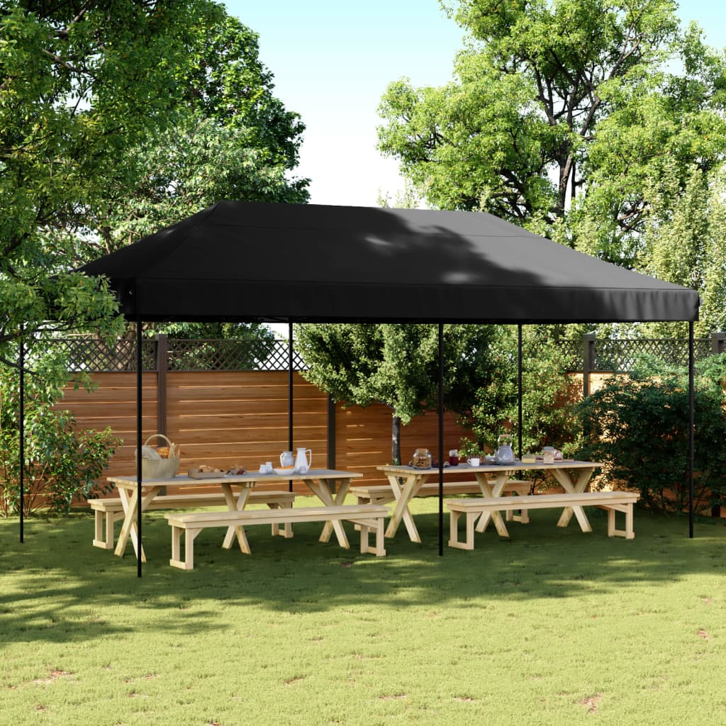 Foldable Party Tent Pop-Up Black 580x292x315 cm - Perfect for Outdoor Events