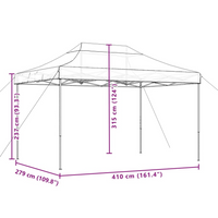 Foldable Party Tent Pop-Up Taupe 410x279x315 cm - Perfect for Outdoor Events