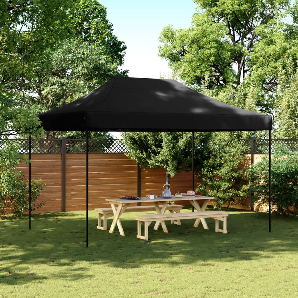 Foldable Party Tent Pop-Up Black 410x279x315 cm - Perfect for Outdoor Events