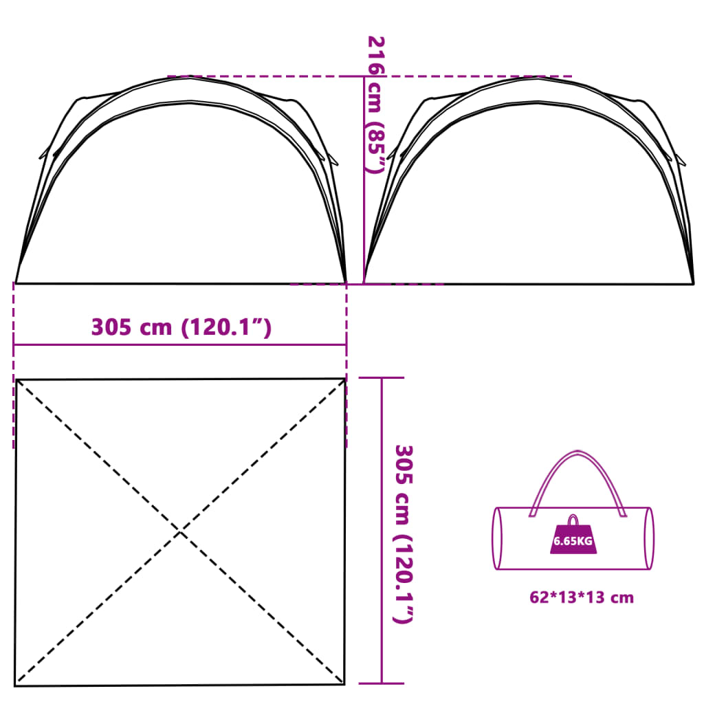 vidaXL Party Tent Green Waterproof - Ideal for Outdoor Events