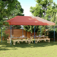 Foldable Party Tent Pop-Up Terracotta 580x292x315 cm - Perfect for Outdoor Events