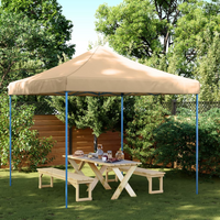 Foldable Party Tent Pop-Up Beige 292x292x315 cm - Ideal for Outdoor Events and Gatherings