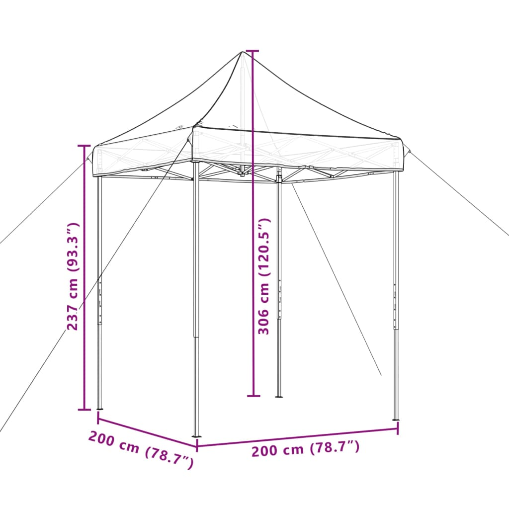 Foldable Party Tent Pop-Up Burgundy 200x200x306 cm - Ideal for Outdoor Events and Gatherings