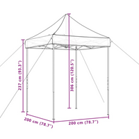 Foldable Party Tent Pop-Up Burgundy 200x200x306 cm - Ideal for Outdoor Events and Gatherings