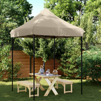 vidaXL Foldable Party Tent Pop-Up Taupe 200x200x306 cm - Outdoor Event Shelter