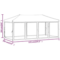 Folding Party Tent with Sidewalls Red 3x6 m