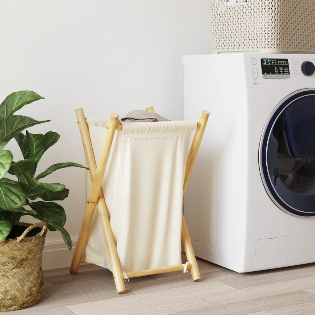 vidaXL Laundry Basket Cream White - High-Quality, Space-Saving, and Stylish Laundry Storage Solution