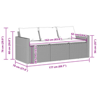 Garden Sofa with Cushions 3-Seater Brown Poly Rattan - Durable Outdoor Furniture for Relaxation and Comfort