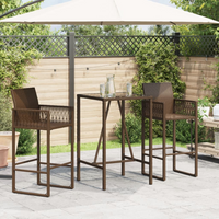 Outdoor Bar Table Brown 70x70x110 cm Poly Rattan