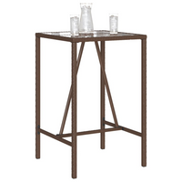 Outdoor Bar Table Brown 70x70x110 cm Poly Rattan