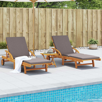 Sun Loungers 2 pcs with Cushions 200x68x83 cm Solid Wood Acacia - Outdoor Furniture for Relaxation and Comfort