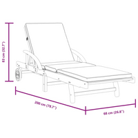 Sun Loungers 2 pcs with Cushions 200x68x83 cm Solid Wood Acacia - Outdoor Furniture for Relaxation and Comfort