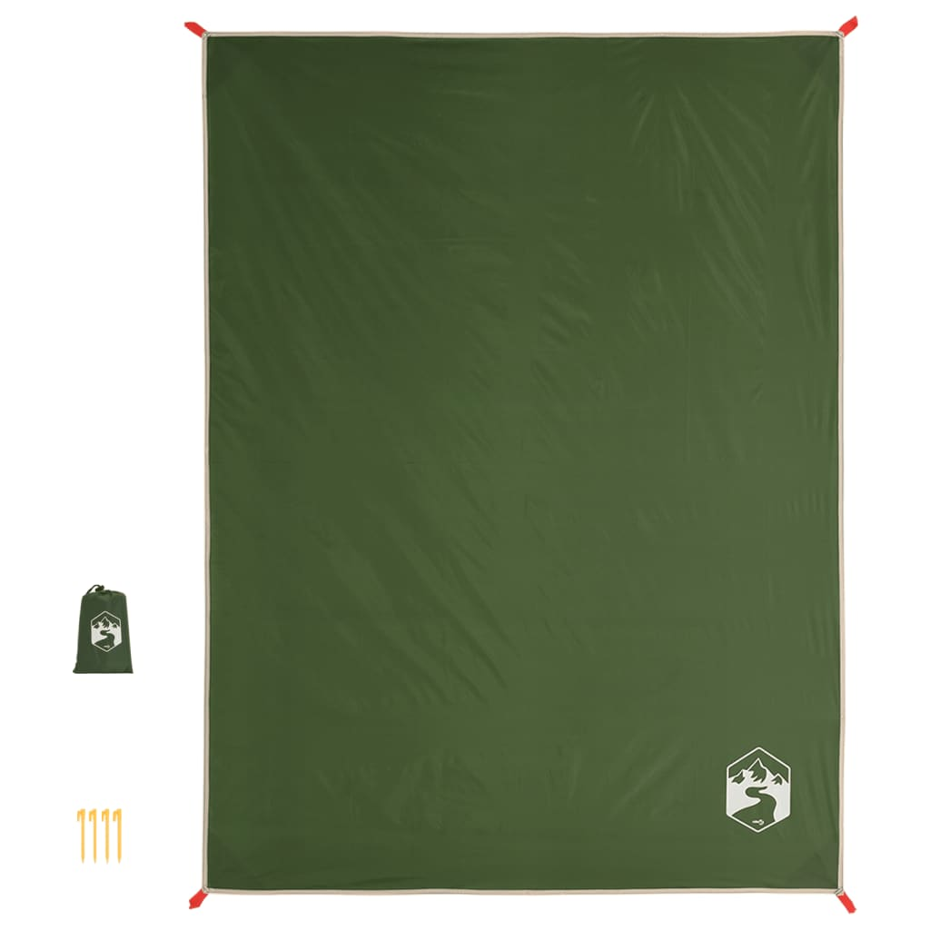 vidaXL Picnic Blanket with Pegs Green - Waterproof and Versatile Outdoor Mat