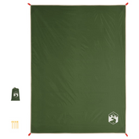 vidaXL Picnic Blanket with Pegs Green - Waterproof and Versatile Outdoor Mat