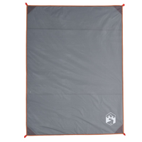 vidaXL Picnic Blanket with Pegs Grey and Orange 205x155 cm - Waterproof, Multipurpose, and Portable