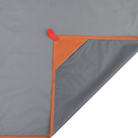 vidaXL Picnic Blanket with Pegs Grey and Orange 205x155 cm - Waterproof, Multipurpose, and Portable