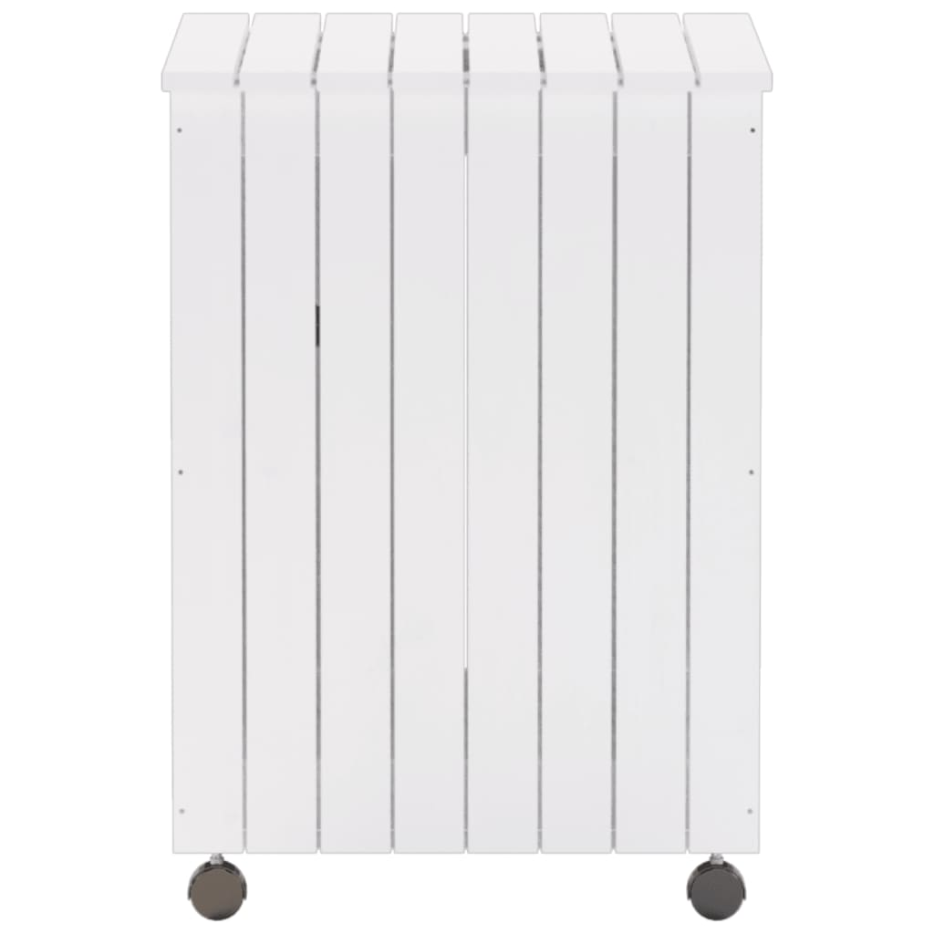 vidaXL Laundry Basket with Wheels RANA White 45x45x64 cm Solid Wood Pine