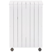 vidaXL Laundry Basket with Wheels RANA White 45x45x64 cm Solid Wood Pine