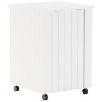 vidaXL Laundry Basket with Wheels RANA White 45x45x64 cm Solid Wood Pine