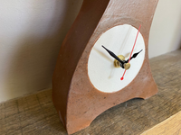 Ceramic Mantel Clock - Leather Brown | Quirky Handmade Desk Clock